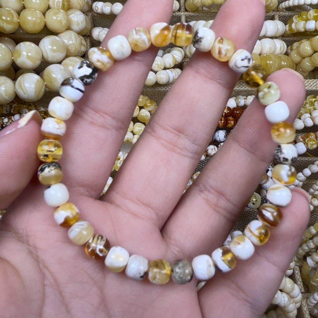 手绳琥珀银S925镶嵌6m