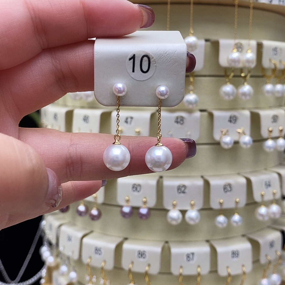 淡水珍珠耳饰银S925镶嵌