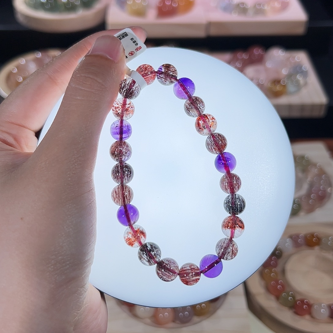 未镶嵌手链水晶超七手链，晶体通透8