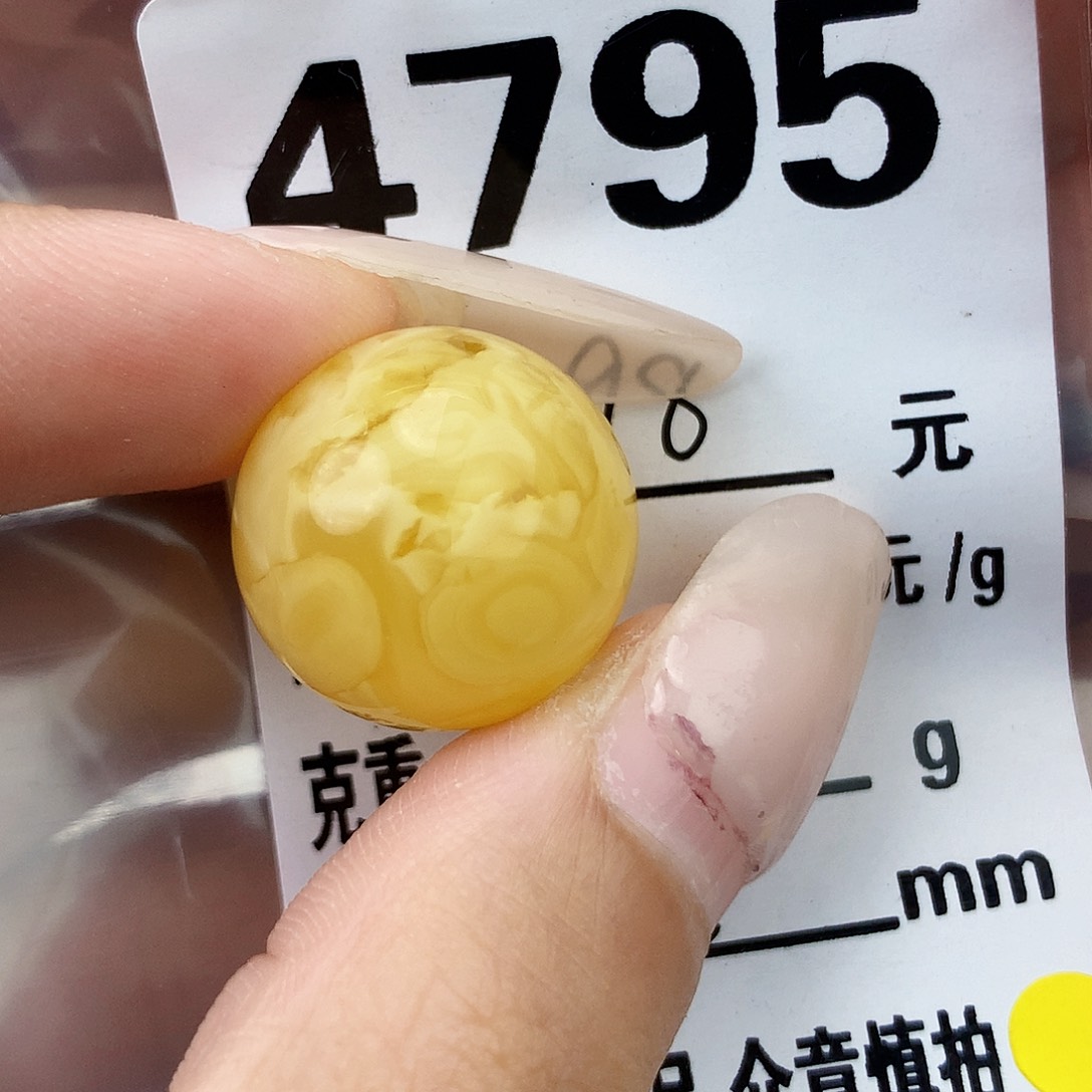 琥珀未镶嵌珠宝奇石18孔道植物线