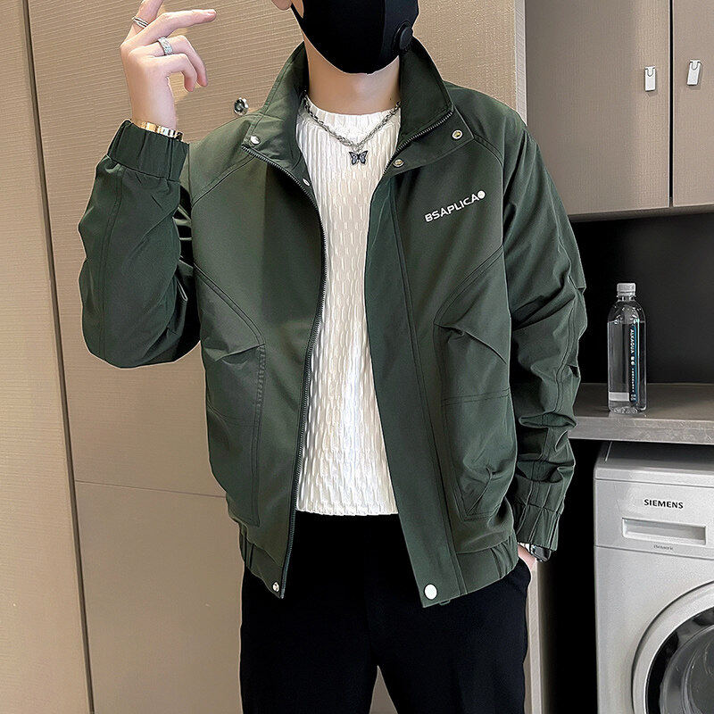 2025春季新款时尚休闲百搭阳光帅气夹克立领百搭休闲男士夹克