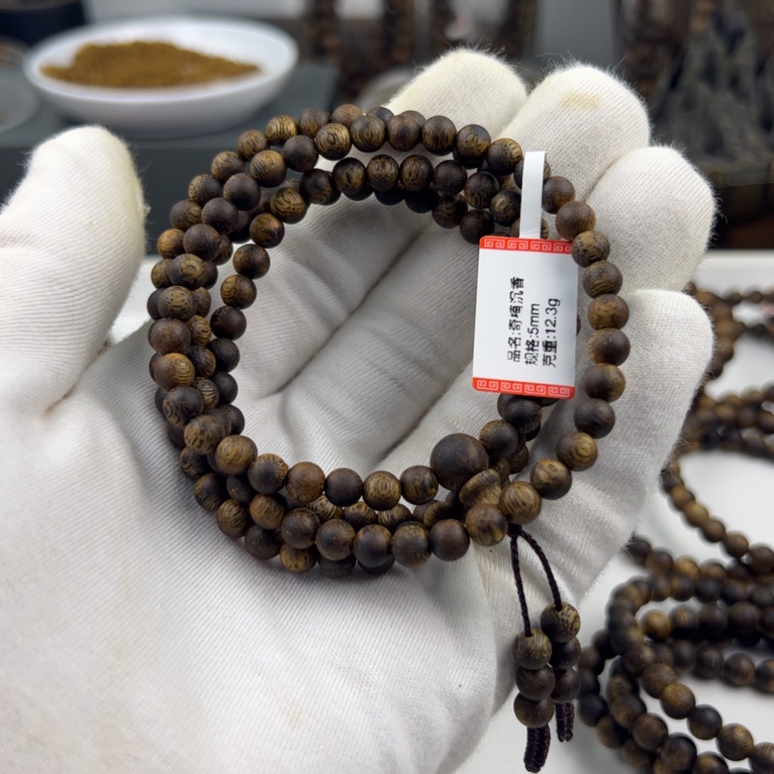 手串沉香圆珠多圈5mm