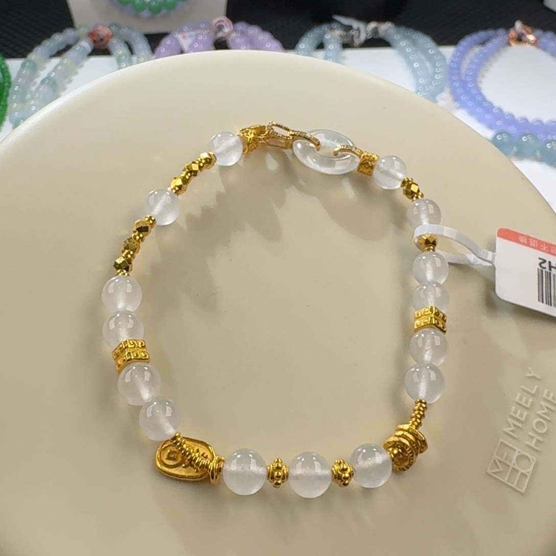 翡翠手串未镶嵌玻璃盘缠