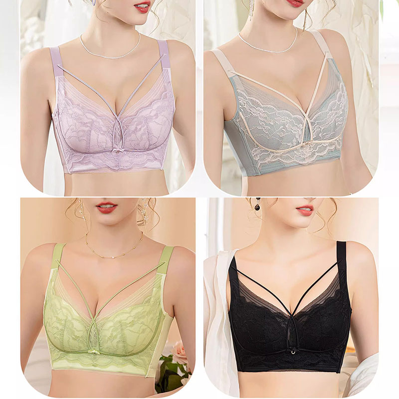 #124剪标0.8薄款无磁女士内衣舒适托玛琳按摩内杯性感透气蕾丝