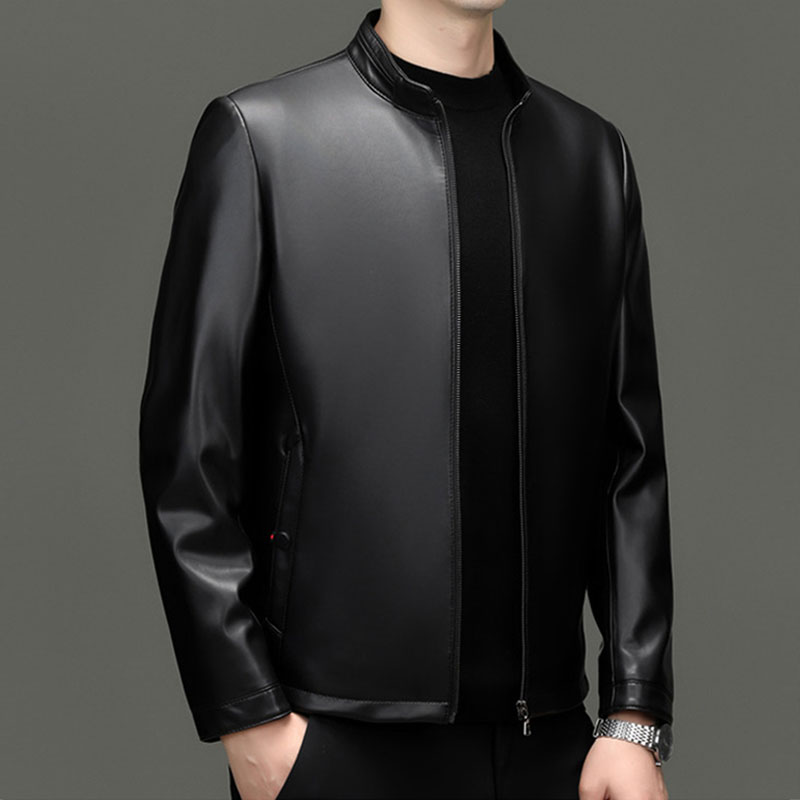 海宁男士真皮皮衣新款立领夹克商务休闲外套春秋