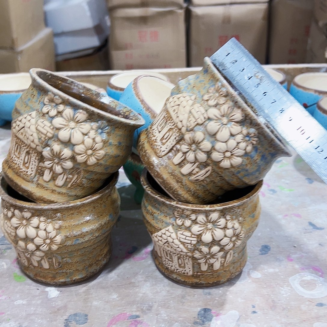 有孔，外贸尾单陶瓷花盆凑单10米包邮