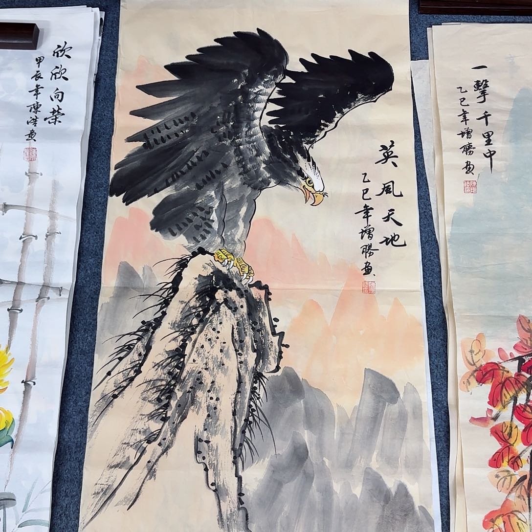 国画尺寸50X100手绘作品 