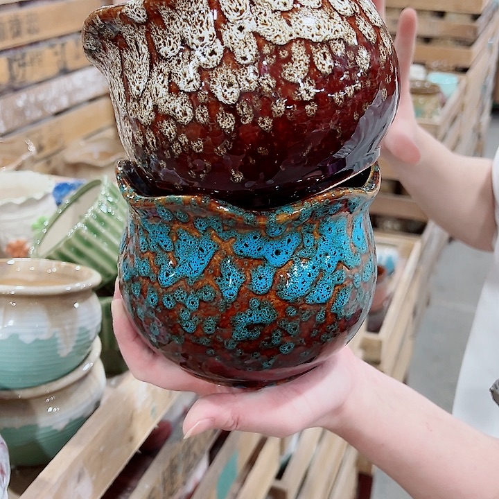 有孔，凑单福利满10元发货陶瓷多肉花盆！