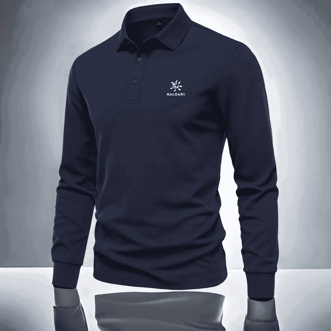 太阳花长袖POLO衫吸湿速干防晒通勤户外运动徒步速干长袖翻领