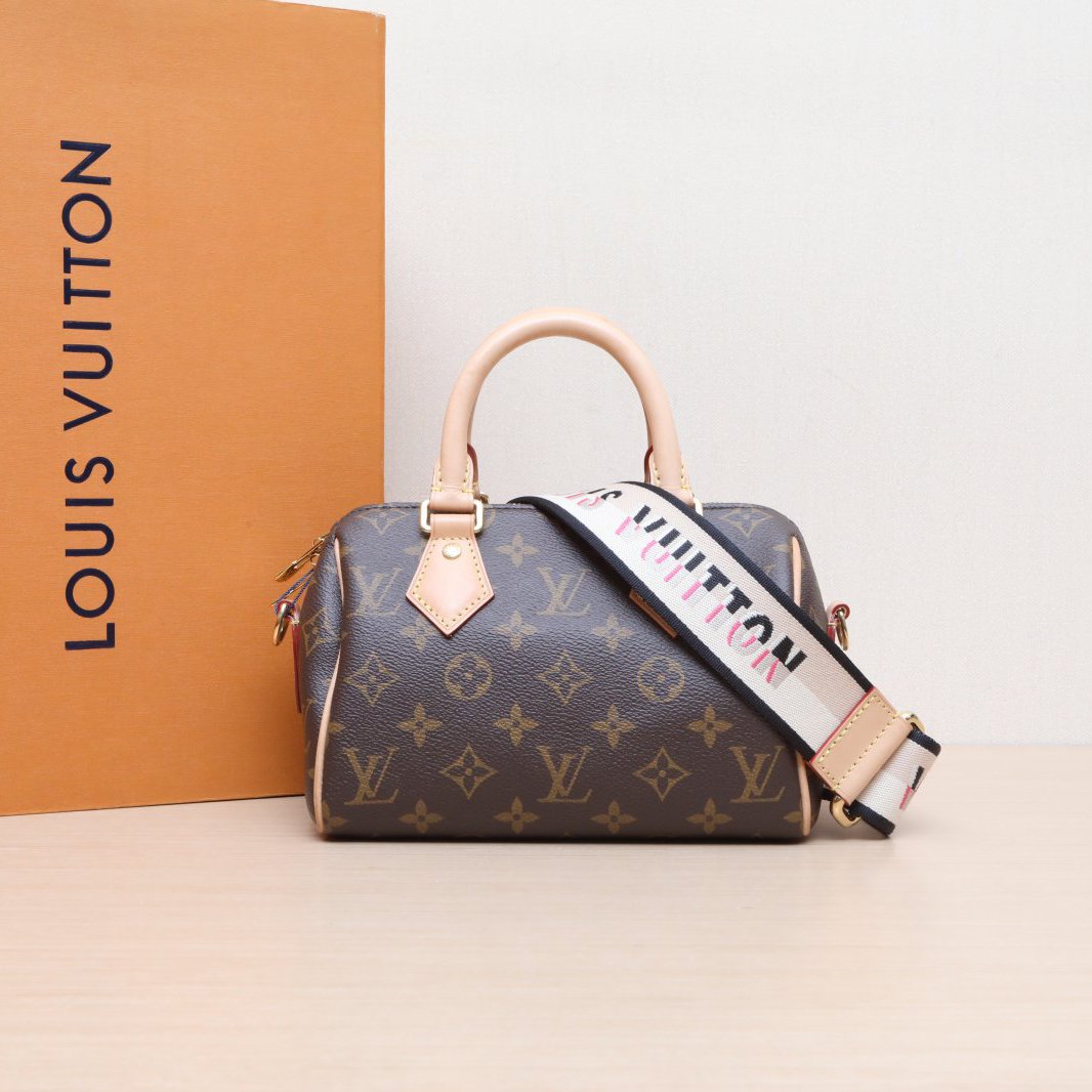 95新 LouisVuitton/路易威登 【小花Han】Speedy 20 老花 PVC 芯片
