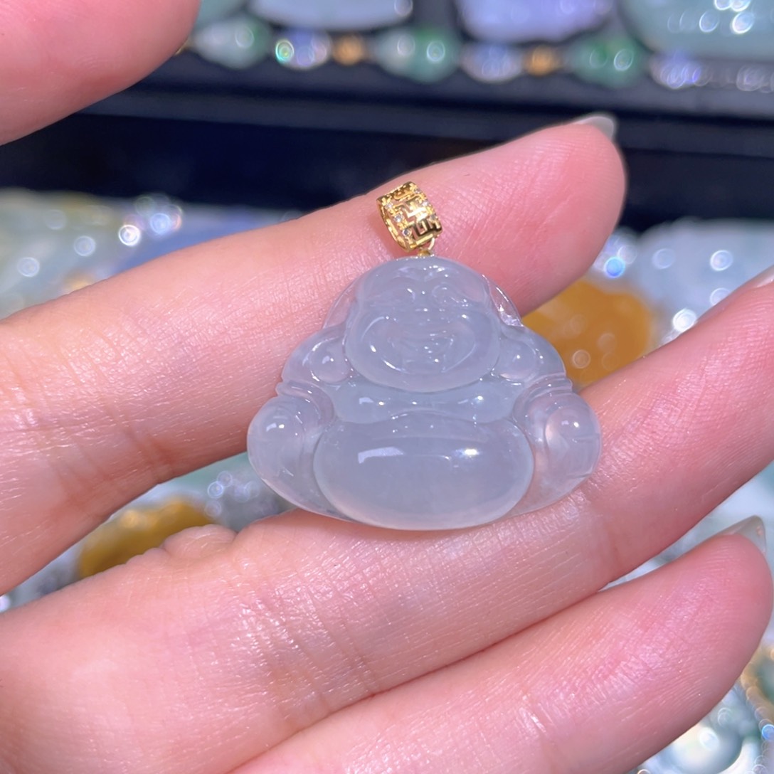 颈饰18K金镶嵌翡翠翡翠