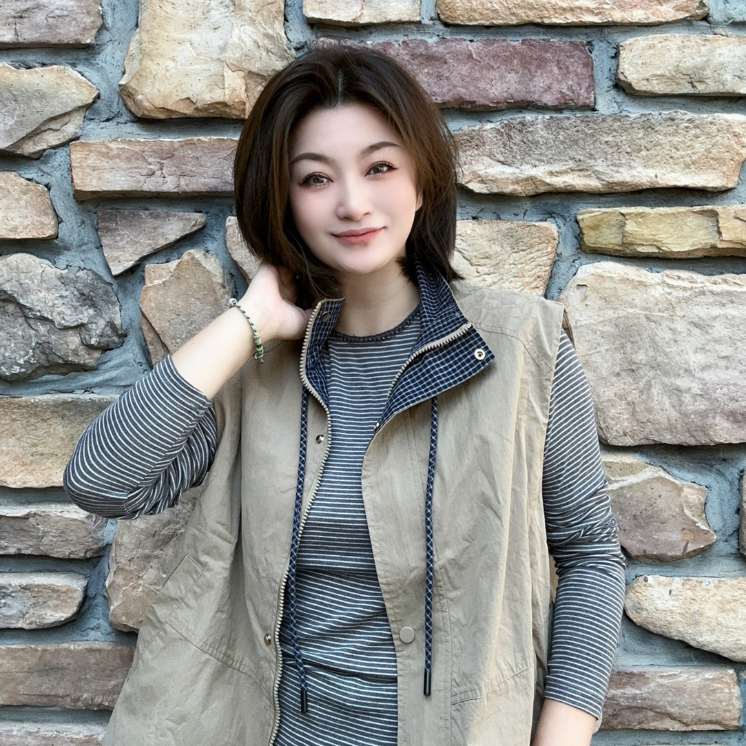 【美含推荐】设计师款秋夜立领休闲马夹