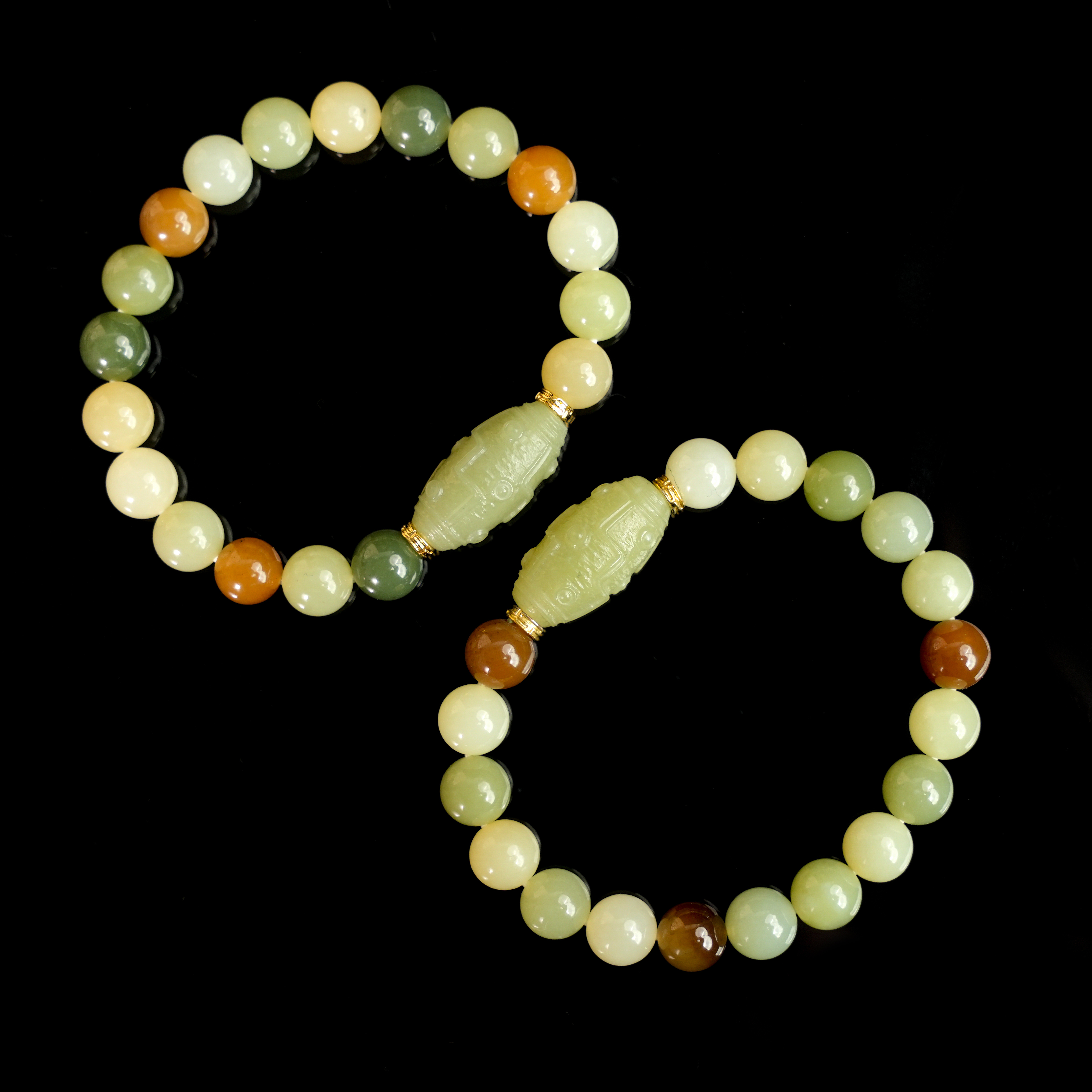 预售新疆和田多宝九眼手串尺寸约10mmRB243543多样性发发一件