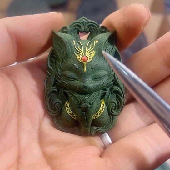 泥塑梦灵香方镶嵌版九尾狐福利价