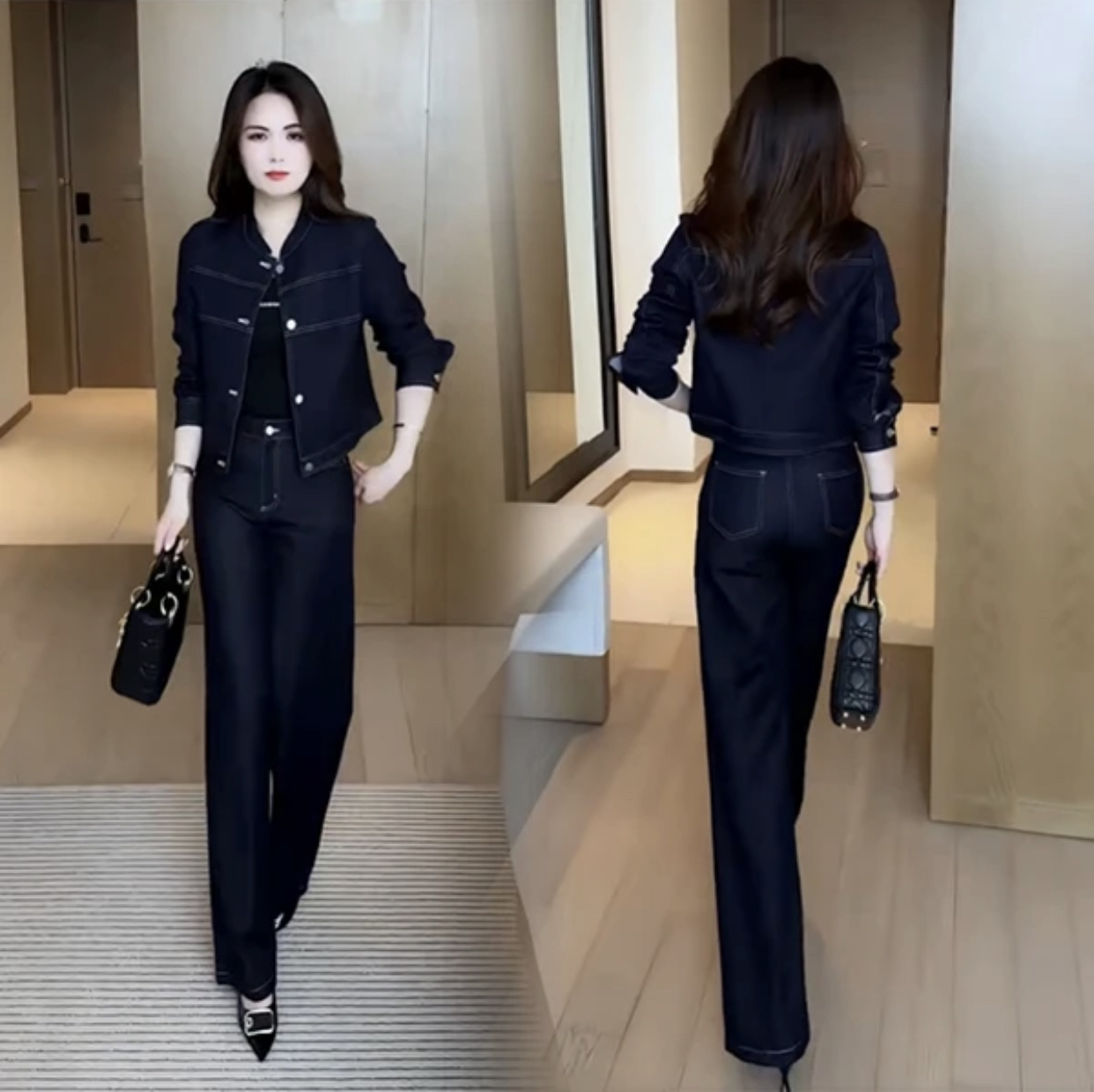 春秋新款时尚洋气穿搭气质休闲显瘦洋气减龄套装