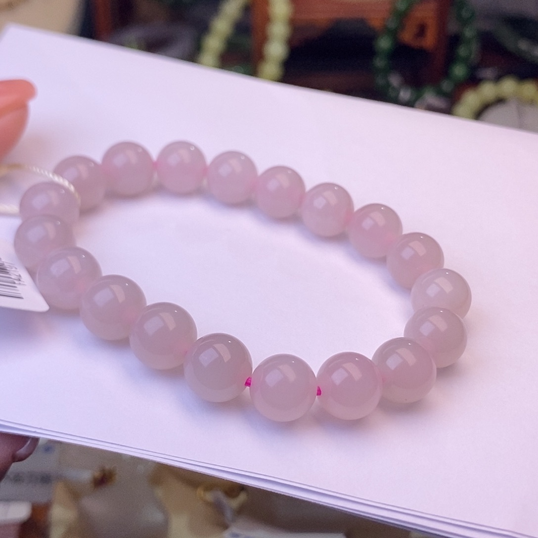 和田玉清货价熟藕粉手串10mm未镶嵌往****咎