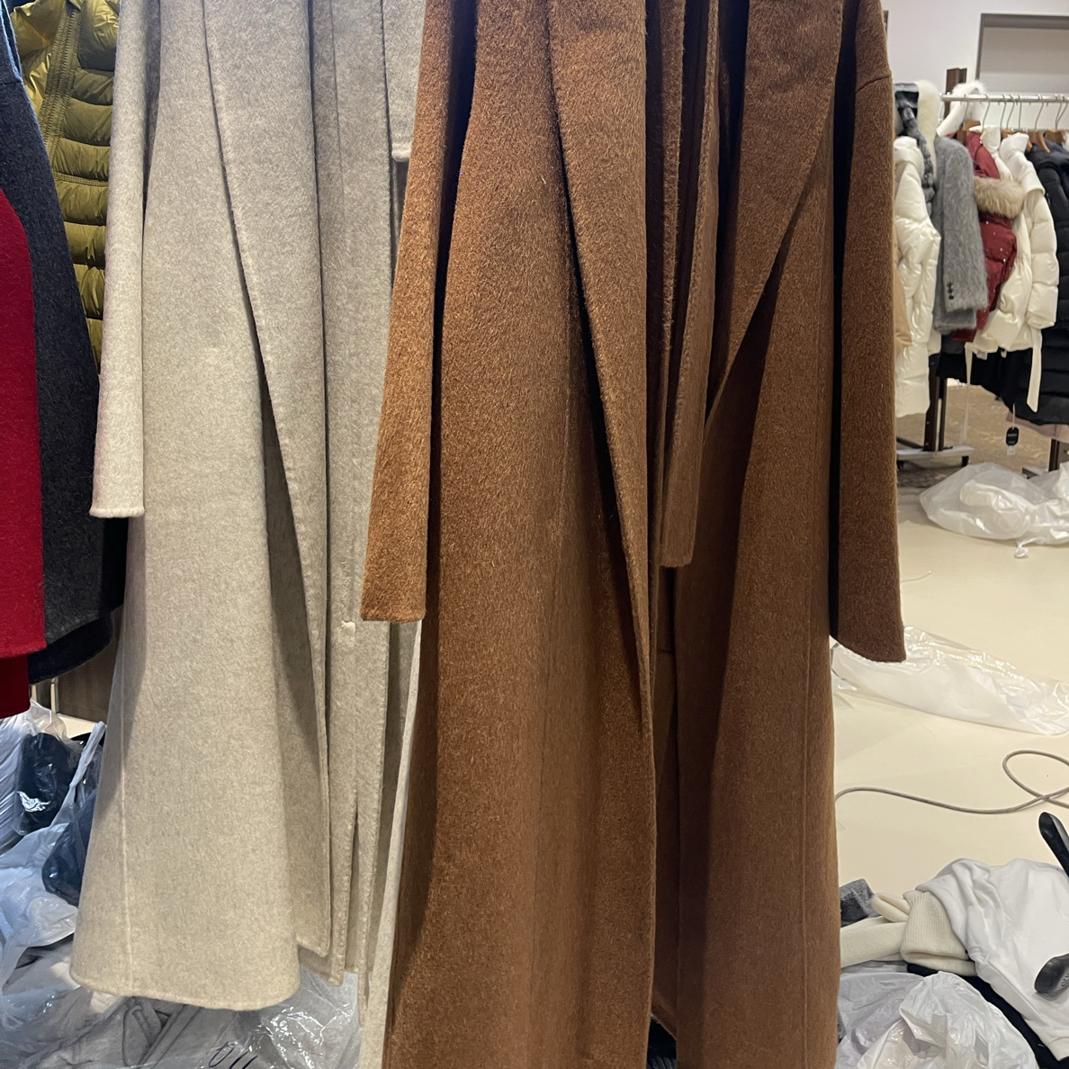 AiLi 秋冬新款经典浴袍款长款双面气质百搭大衣