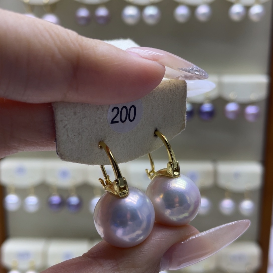 淡水珍珠耳饰银S925镶嵌