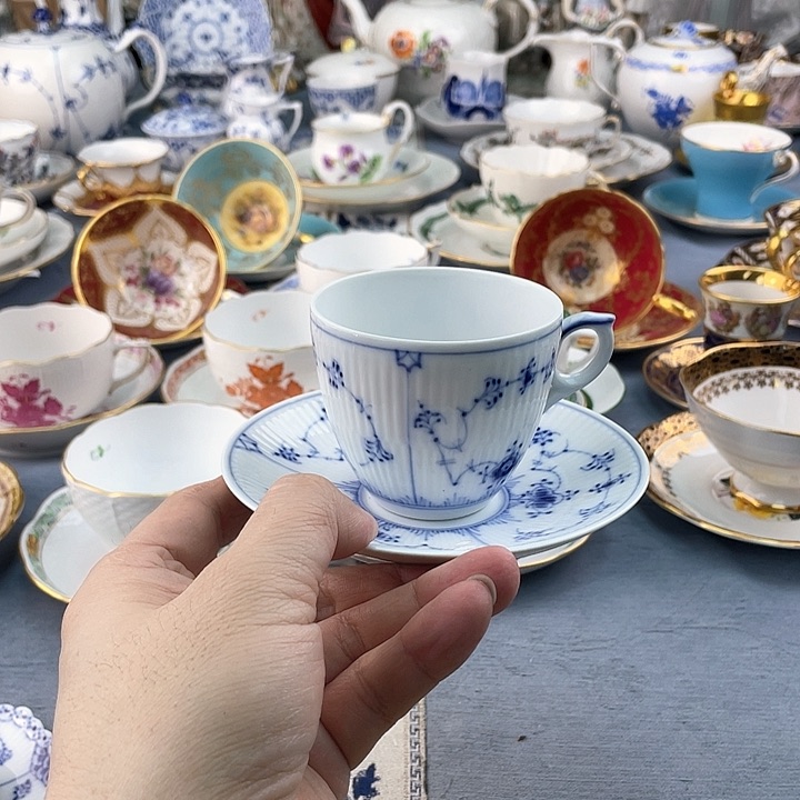 海外中古欧瓷咖啡杯小房子