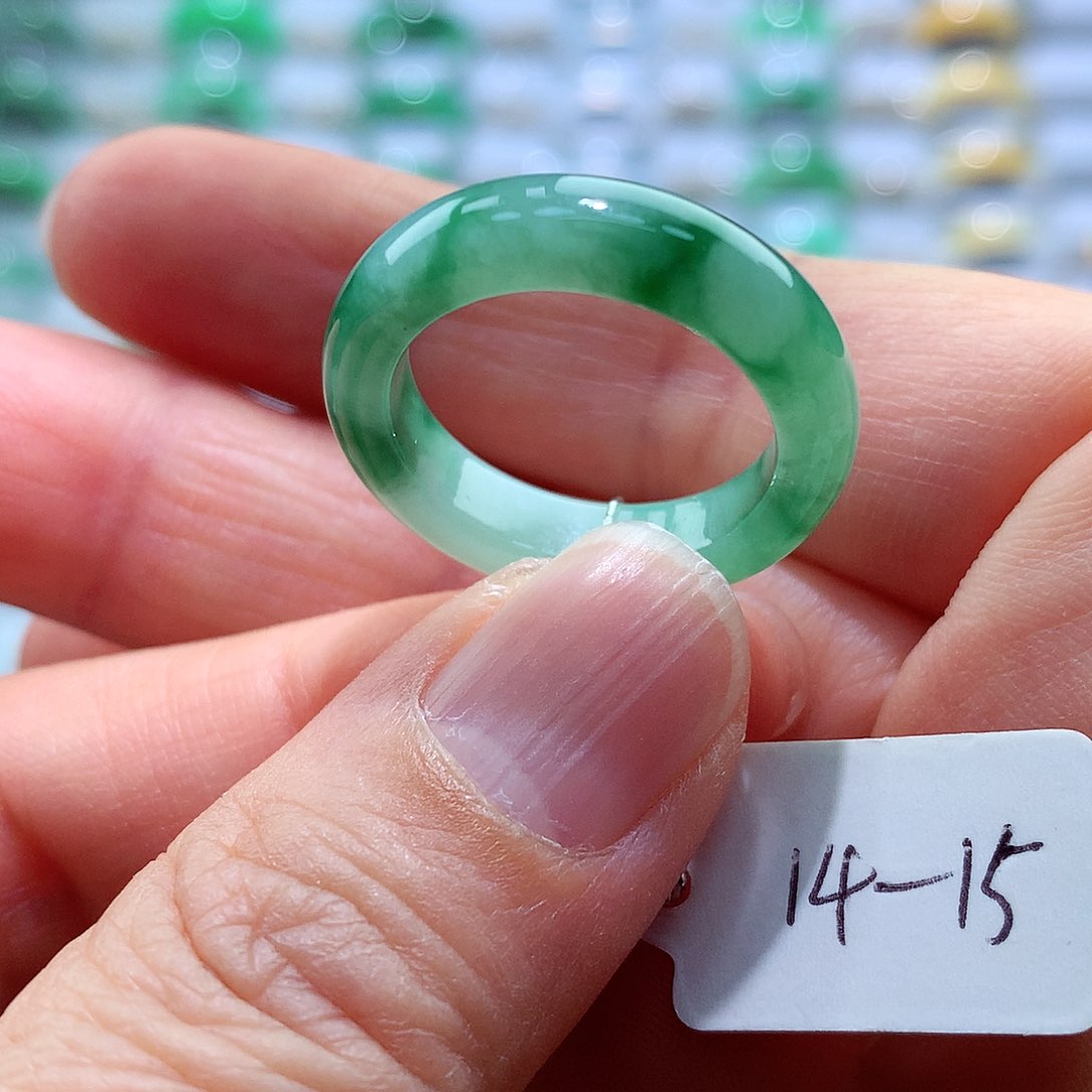 翡翠未镶嵌戒指14-15号