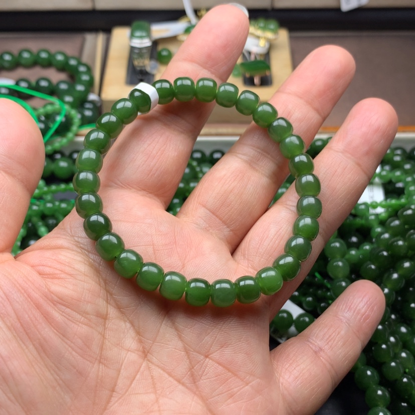 【闪购商品】未镶嵌手串和田玉（碧玉）苒**87m m