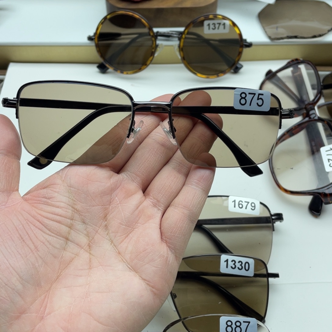 茶水晶半框眼镜 875