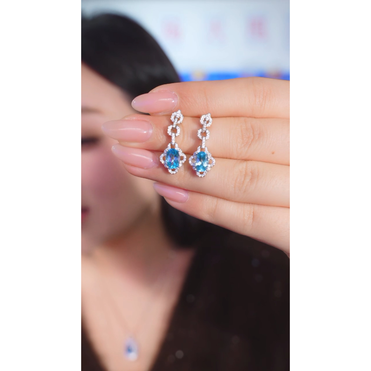 【歪歪】托帕石耳饰*S925镶嵌N6292