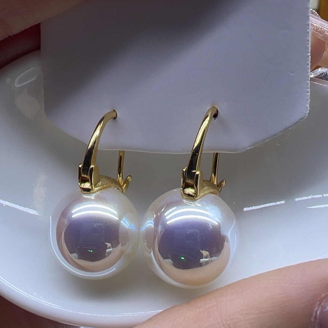 淡水珍珠耳饰银S925镶嵌