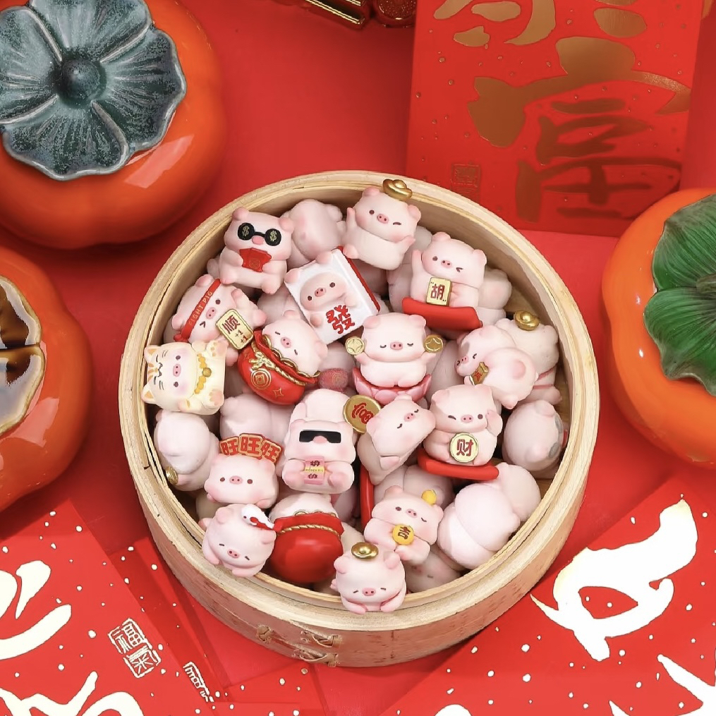 【代拆】踩后二宝运猪系列潮玩盲盒萌粒