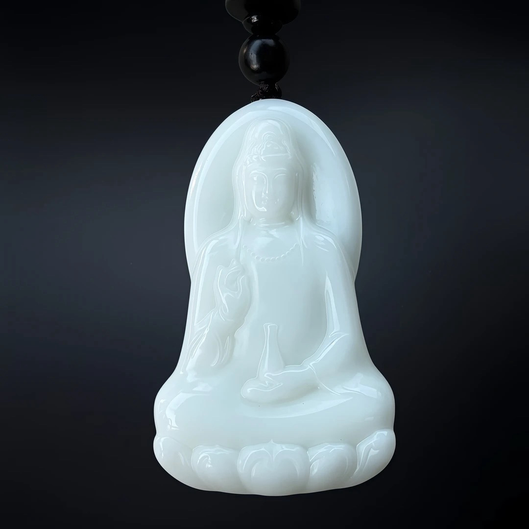 云禅｜和田玉羊脂白素衣观音|周