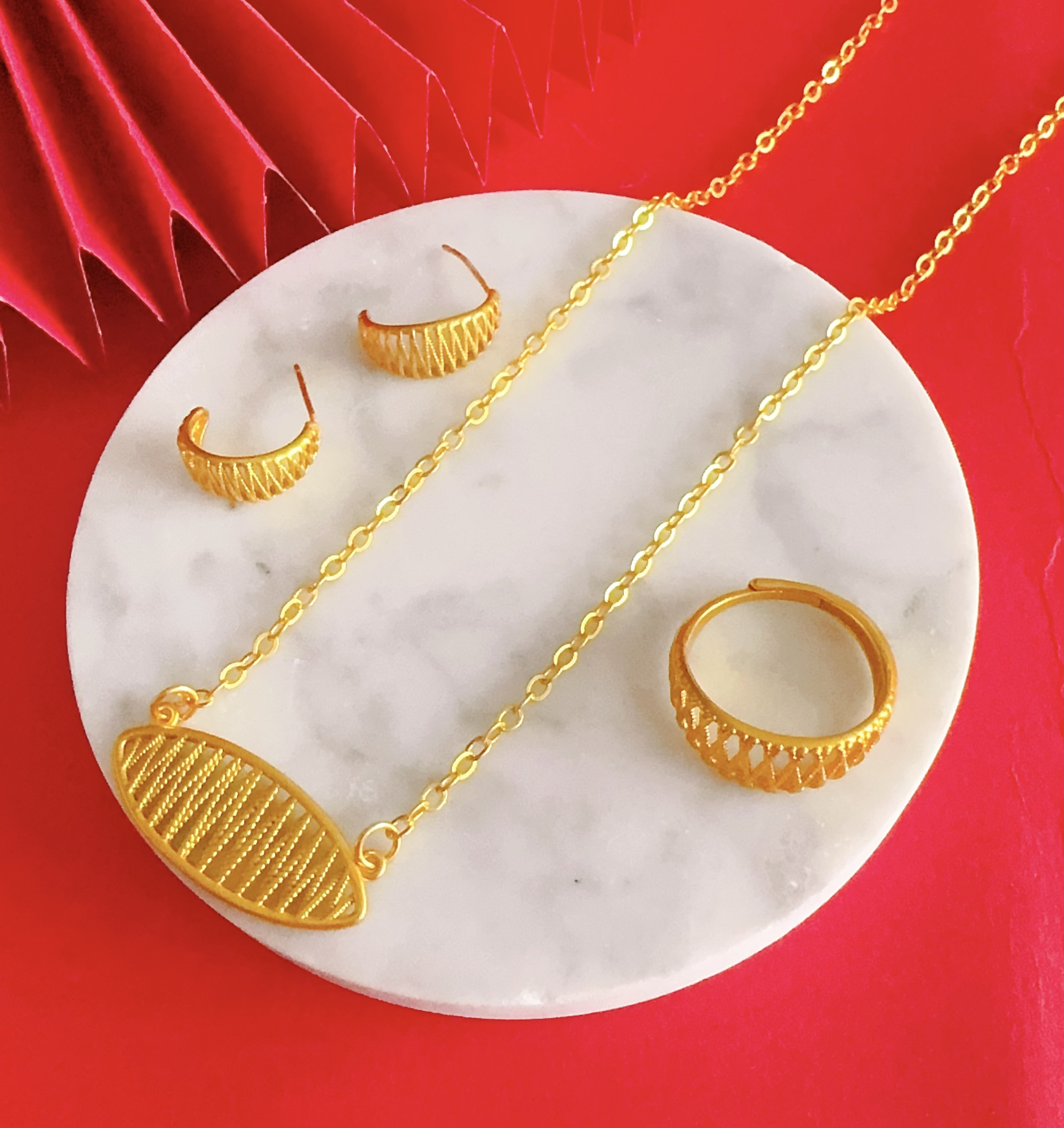 铜合金项链 Nipal 551 项链 戒指 耳环 三件套