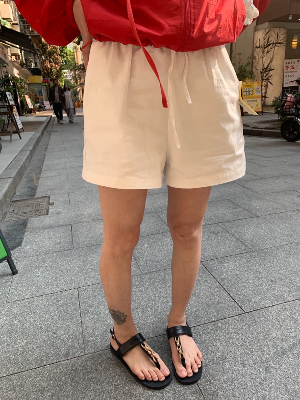 白色短裤女夏季薄款松紧腰宽松小个子显瘦休闲阔腿裤子ins潮#8566