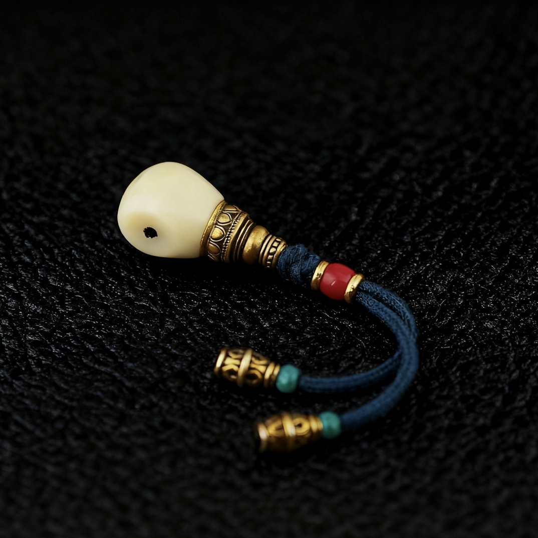 【雲境文玩】雪巴琉璃分体三通套装配饰高润度文玩星月百香配件