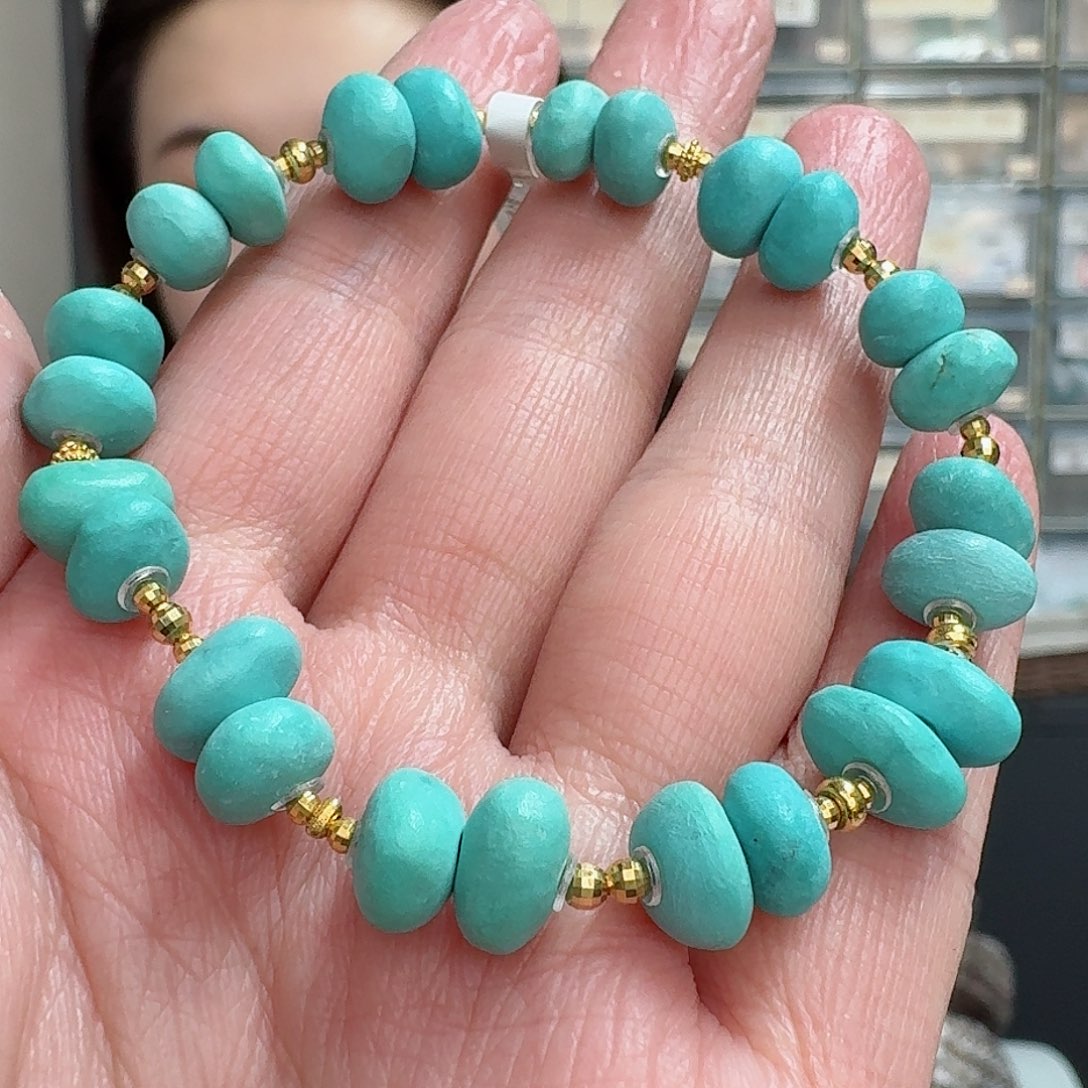 绿松石珠宝奇石18K金镶嵌