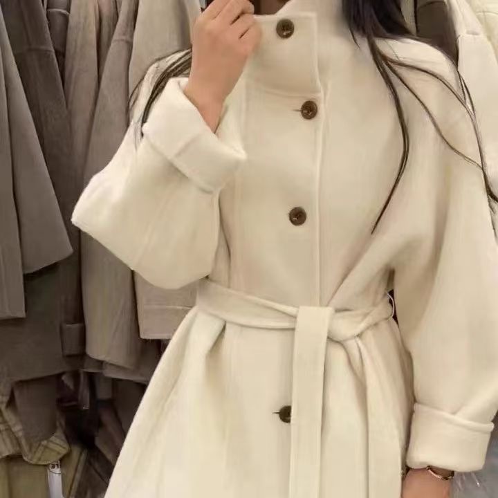 87219 新款韩版立领双面大衣女士中长款时尚风衣外套 F