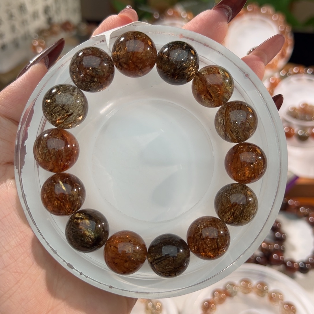 水晶未镶嵌手链黑金超七15