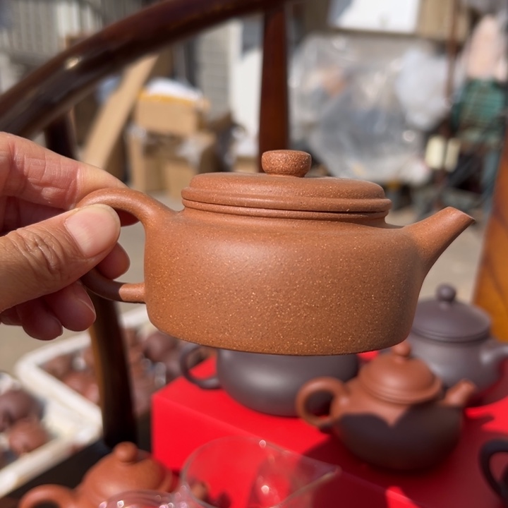 紫砂茶壶五彩矮德中150c c