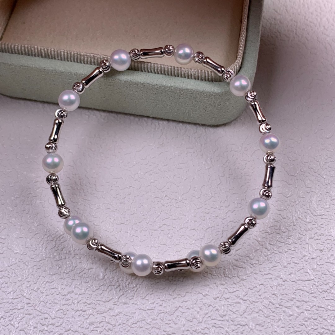 珊然【手镯系】S925银 天然淡水珍珠手镯女 经典百搭