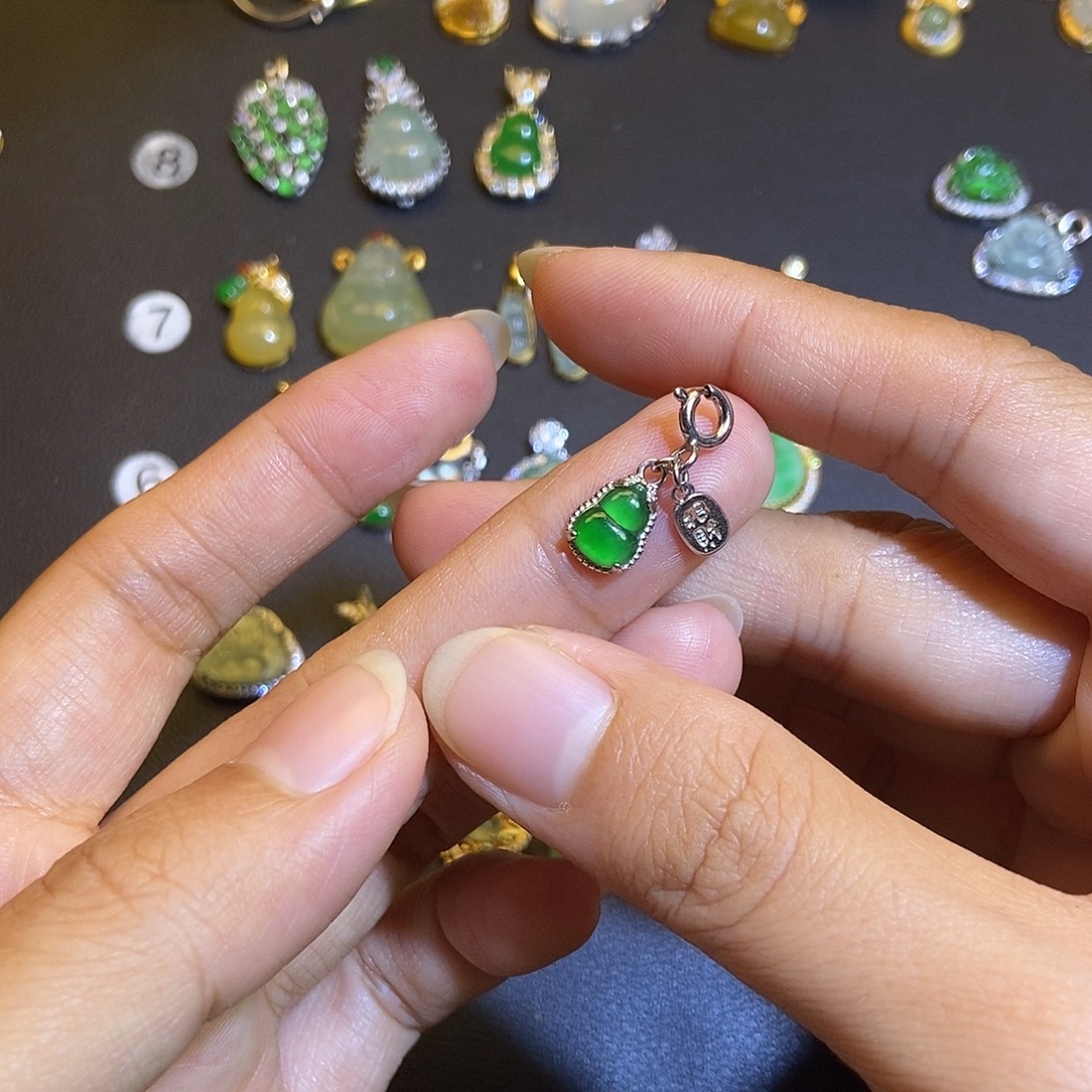 翡翠银S925镶嵌吊坠(不含链)