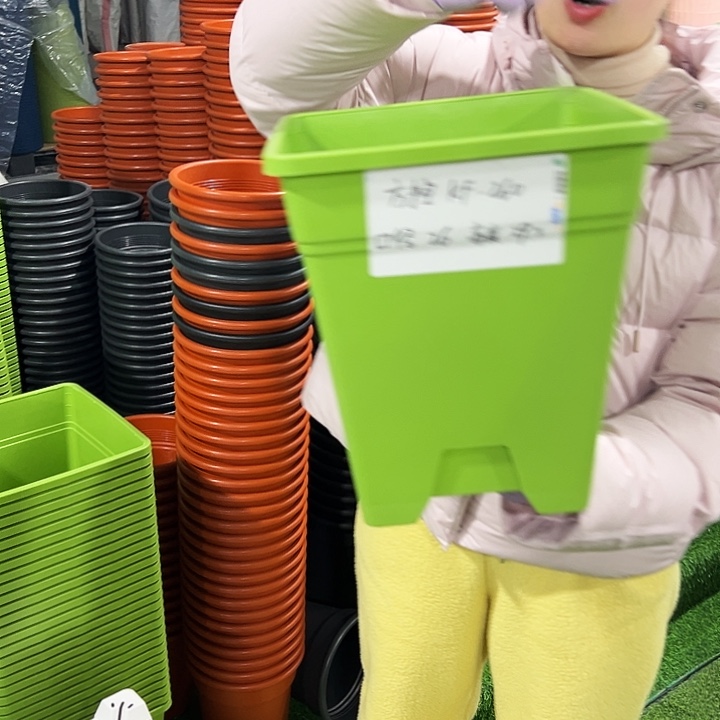 正品方盆口26高29.5果绿5只无托