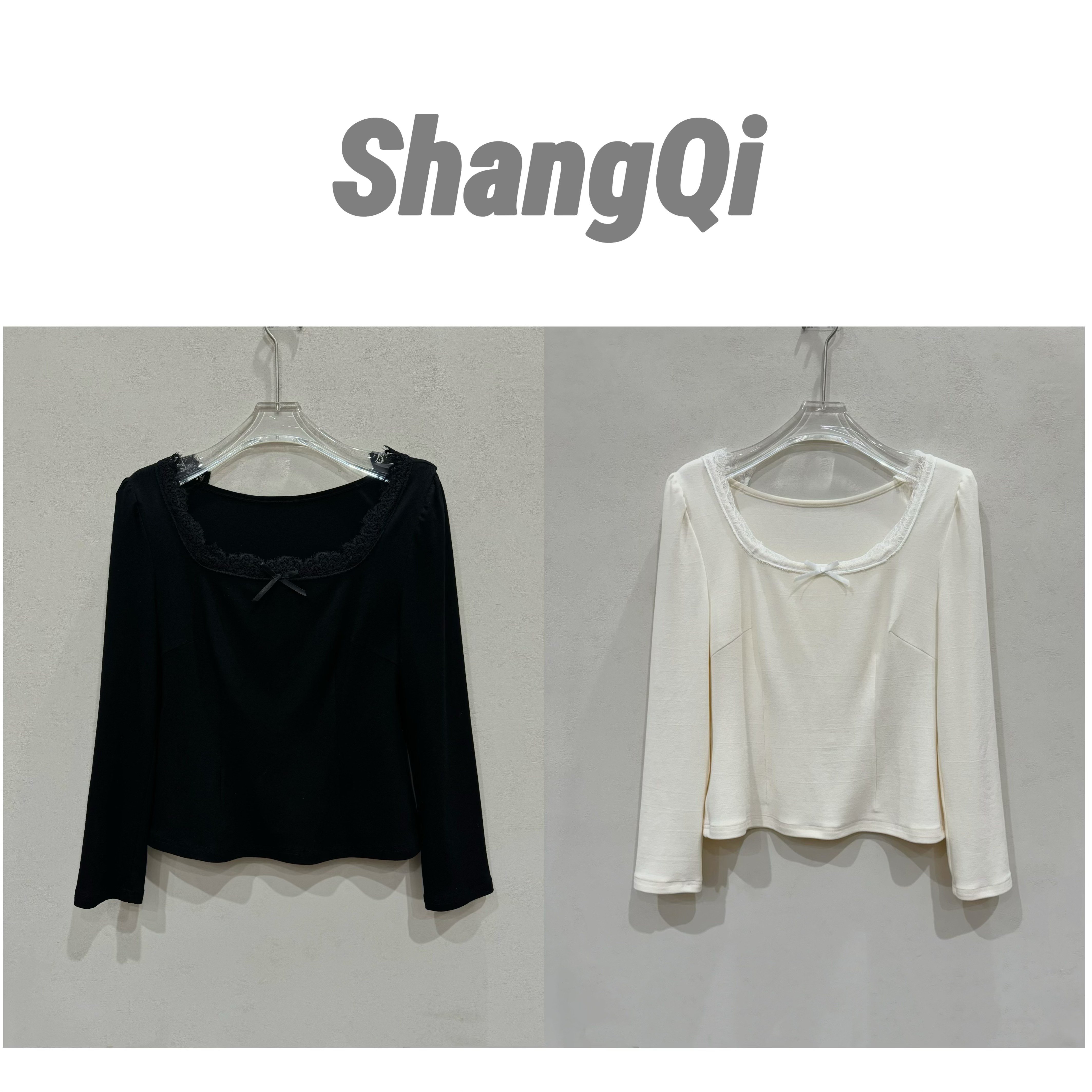 【温柔甜妹有袖了】蕾丝气质百搭显瘦通勤打底上衣--K1191卡码拍小