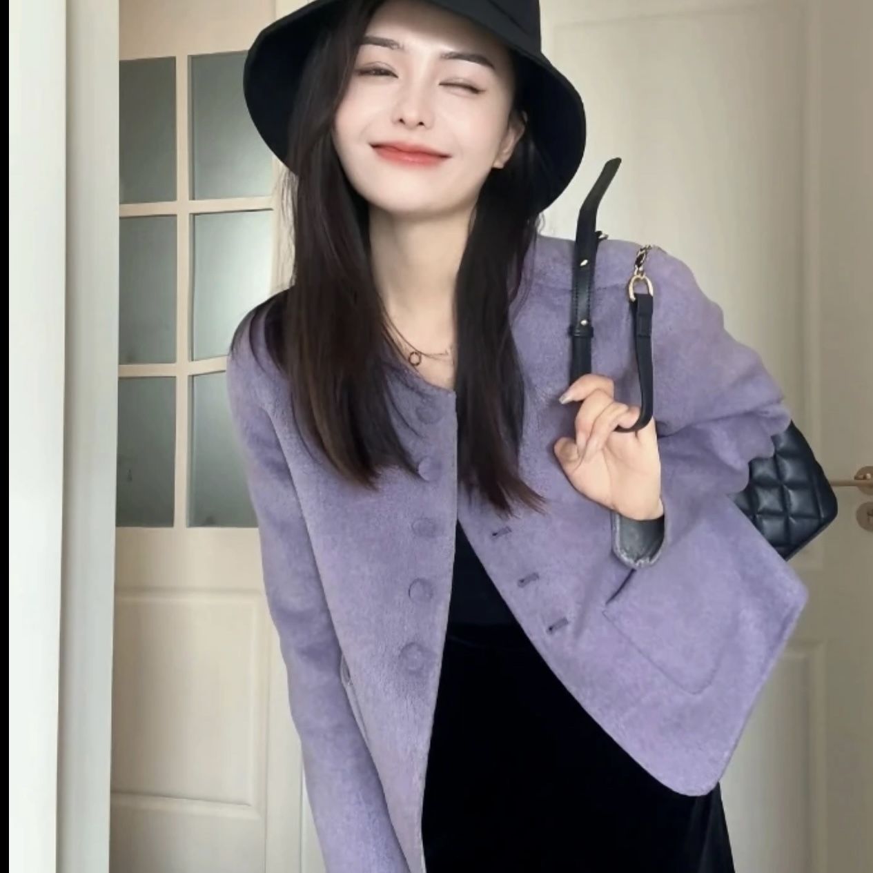 【专属】正反两面穿秋冬新款小香风双面羊绒大衣小个子显瘦羊毛外套