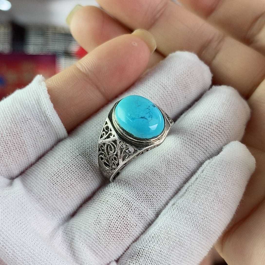 绿松石珠宝奇石银S925镶嵌