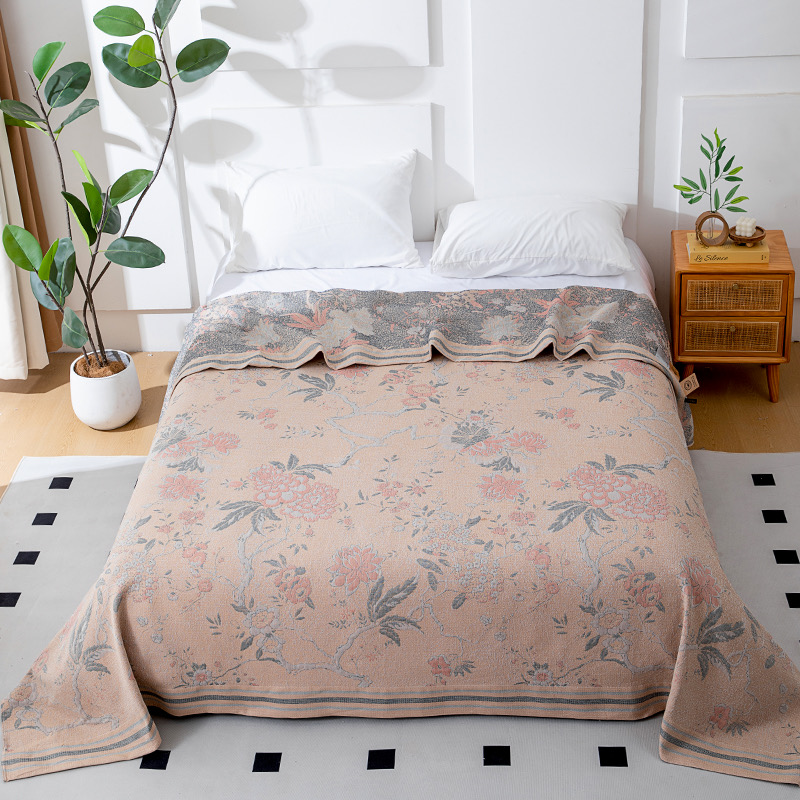 M【午后花息】230*250cm罗布麻四季通用加大大床盖亲肤透气可机洗