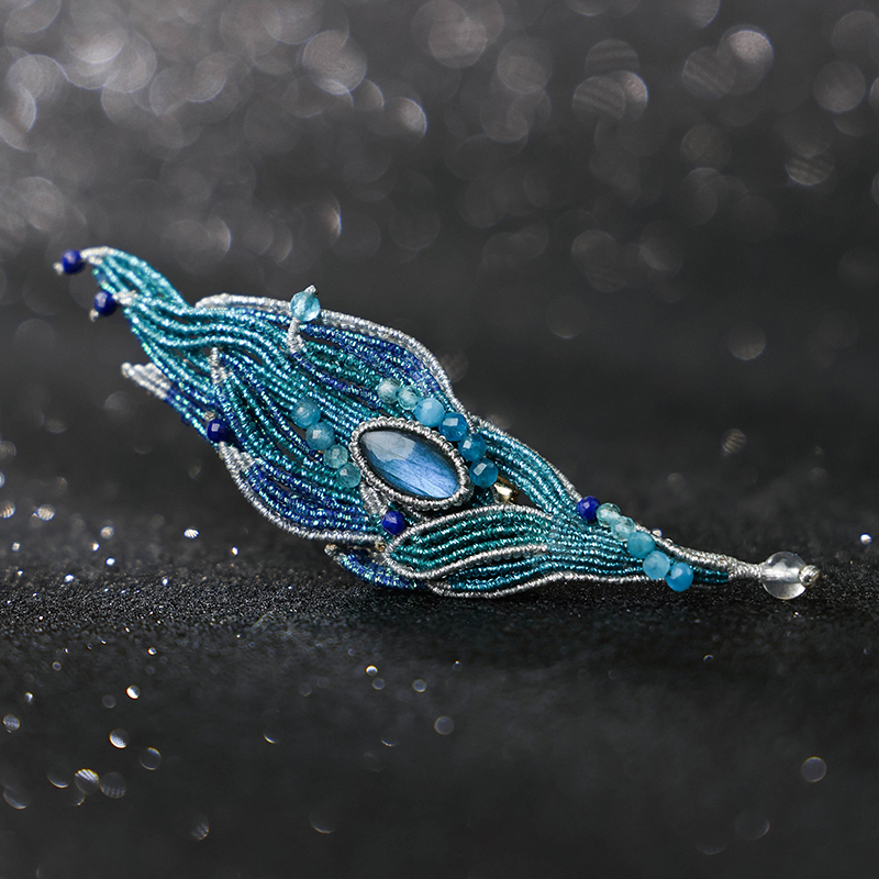 栖石原创中级编绳教程轻羽编绳胸针新中式饰品手