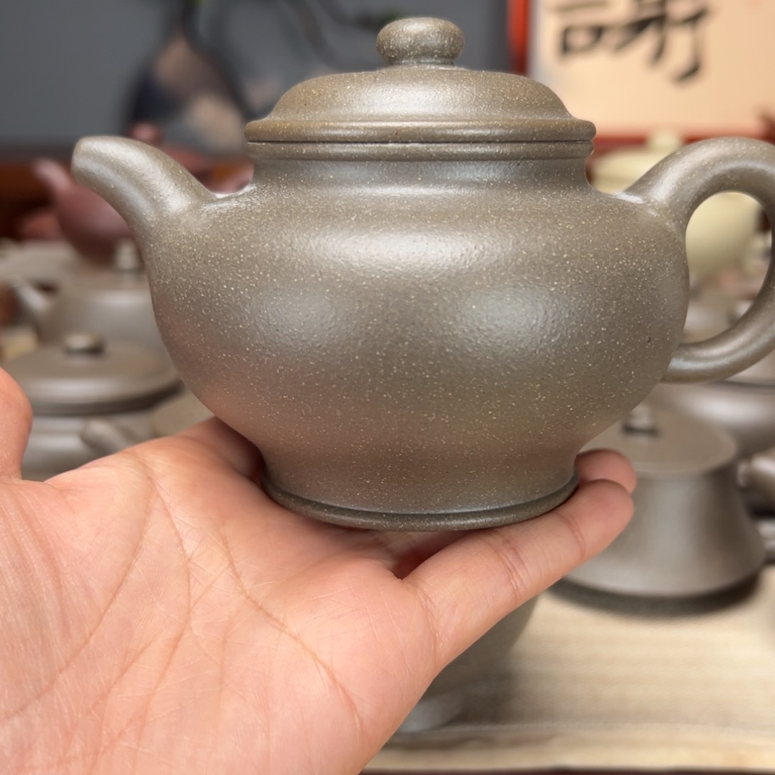 紫砂茶壶熹蟹壳青的300