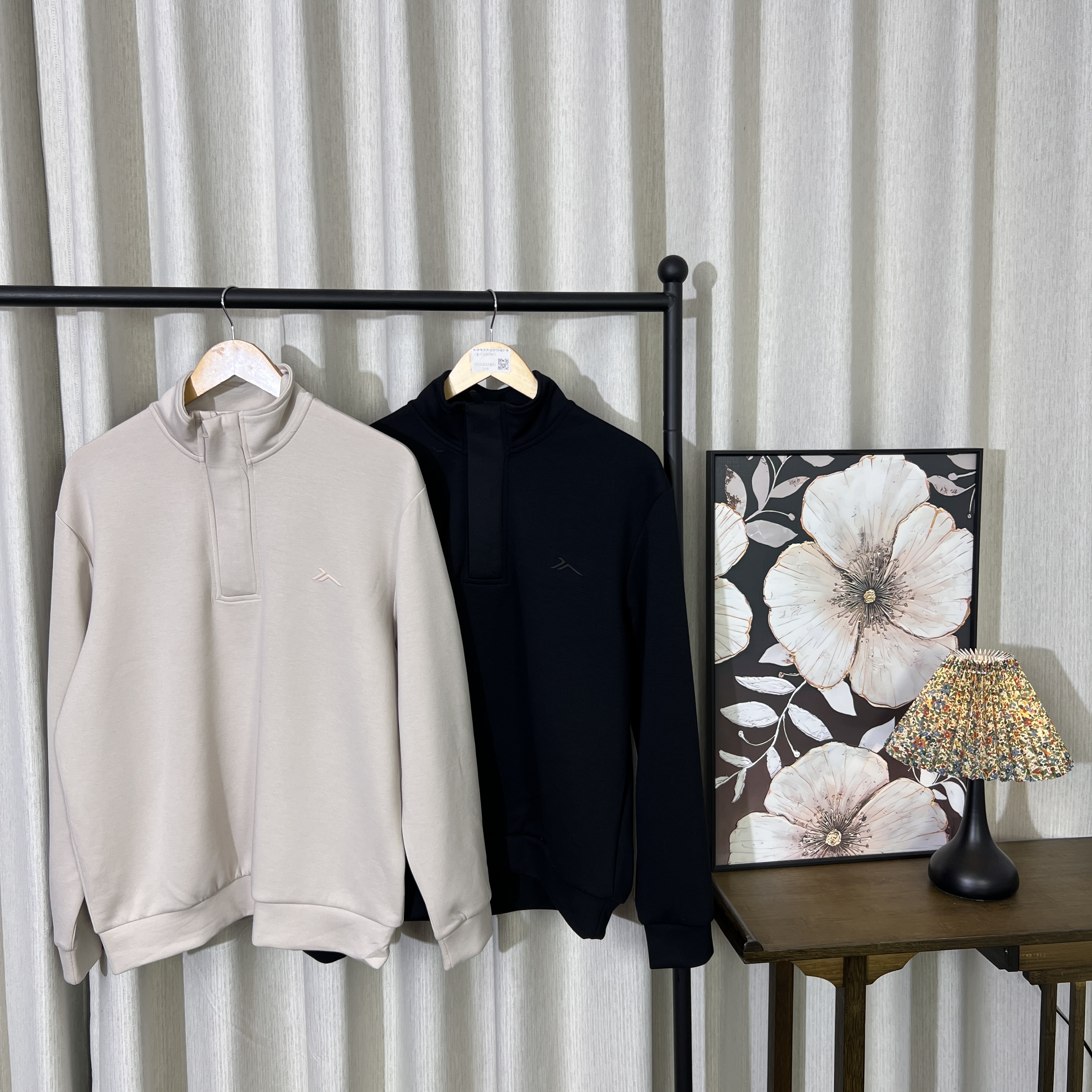 空气棉立领卫衣纯色拉链套头上衣运动2817