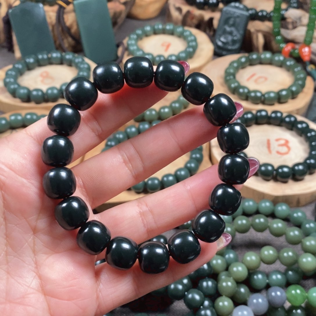 和田玉（青玉）手链未镶嵌