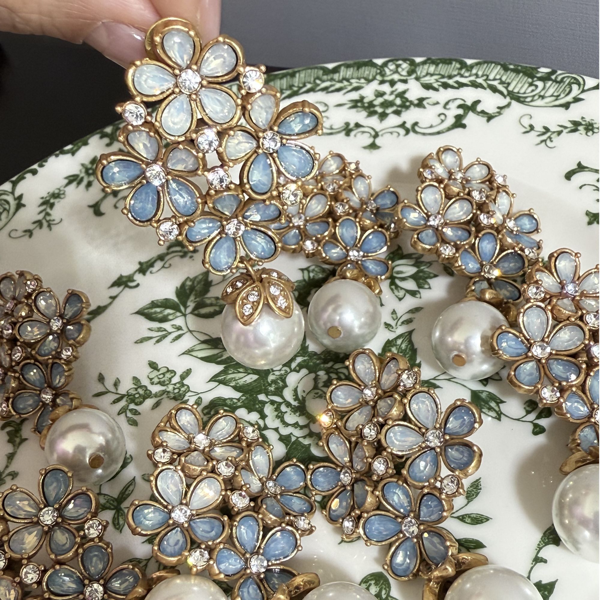 【然然王LA古藏】铜合金仿水晶耳饰   铜合金耳饰【WRR2179】