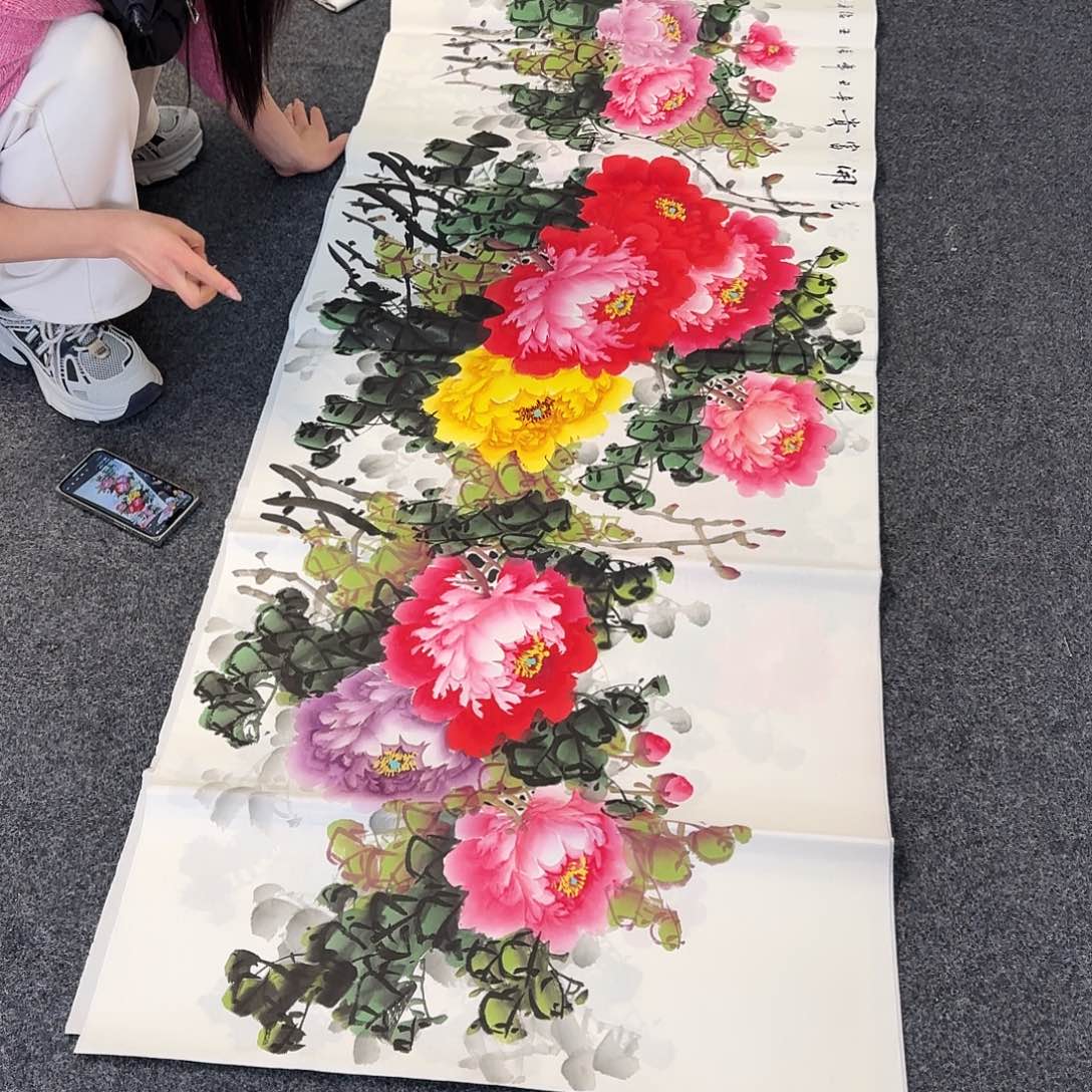 纯手绘国画作品好看小六尺